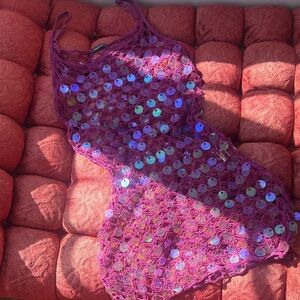 Y2K Mesh Dress/ Swim Coverup